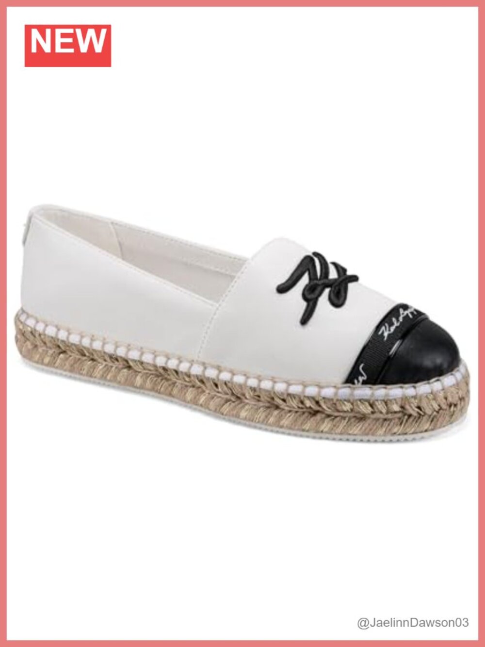 Karl Lagerfeld Millicent Flat Espadrille Slip-On Canvas Rubber Sole Women's